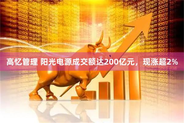 高忆管理 阳光电源成交额达200亿元，现涨超2%