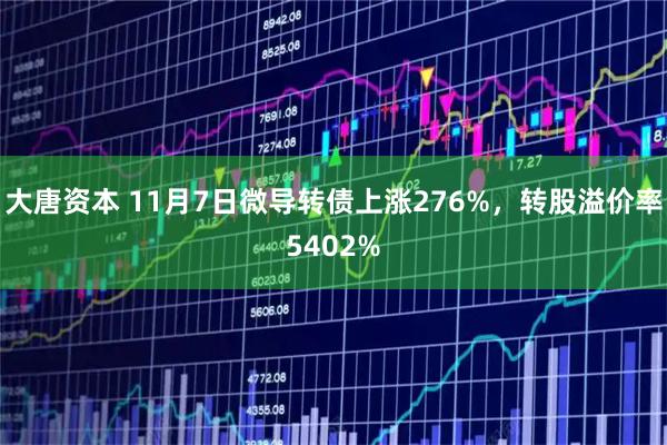 大唐资本 11月7日微导转债上涨276%，转股溢价率5402%
