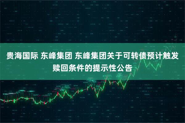 贵海国际 东峰集团 东峰集团关于可转债预计触发赎回条件的提示性公告